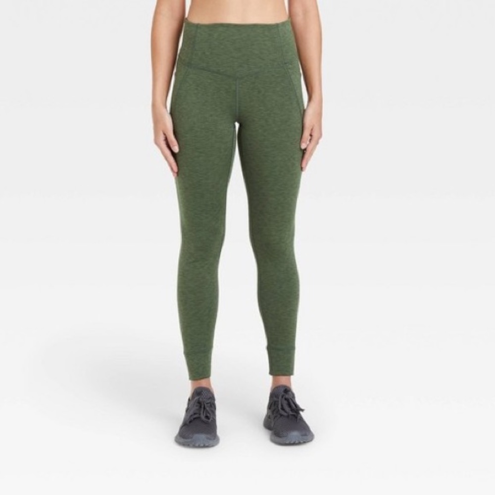 All in Motion Ribbed Legging Heathered Green NEW